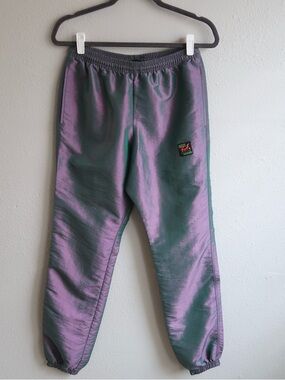 90s Vintage Surf Style Iridescent Color-Shift Windbreaker Pants Unisex